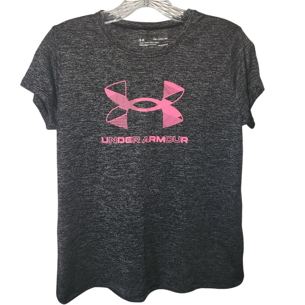Under Armour Youth Black Pink Short Sleeve Shirt Size XL